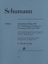 Liederkreis, Opus 39 nach Eichendorff Fassungen 1842 und 1850 Vocal Solo & Collections sheet music cover